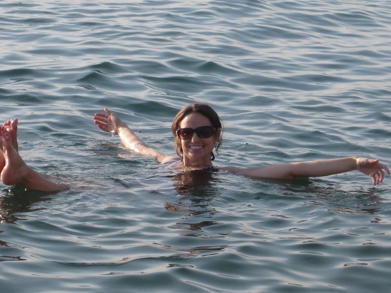 Floating in the Dead Sea Salty Water Floating in the Dead Sea Salty Water